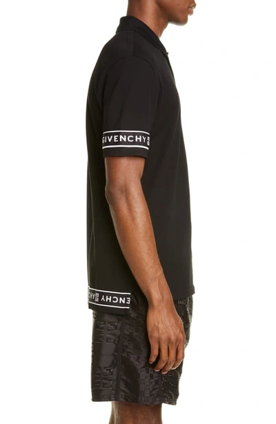 Shop Givenchy 4g Band Slim Fit Polo In Black