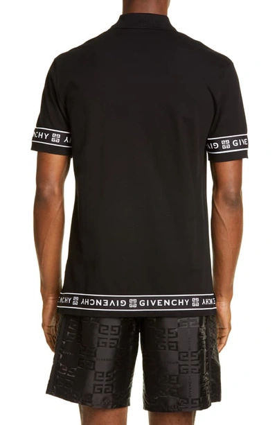 Shop Givenchy 4g Band Slim Fit Polo In Black