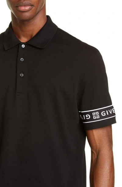 Shop Givenchy 4g Band Slim Fit Polo In Black