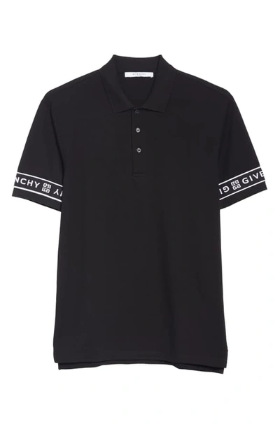 Shop Givenchy 4g Band Slim Fit Polo In Black