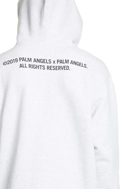 Shop Palm Angels Logo Graphic Hoodie In Melange Grey