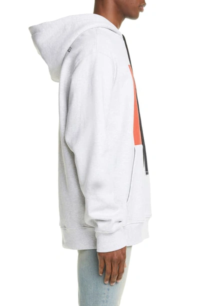 Shop Palm Angels Logo Graphic Hoodie In Melange Grey