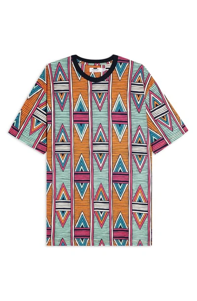 Shop Topman Diamond Print T-shirt In Orange Multi