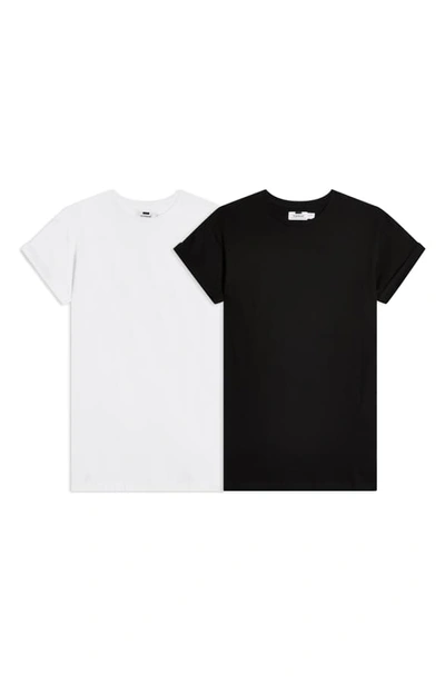 Shop Topman 2-pack Classic Fit Roller Sleeve T-shirts In Black Multi