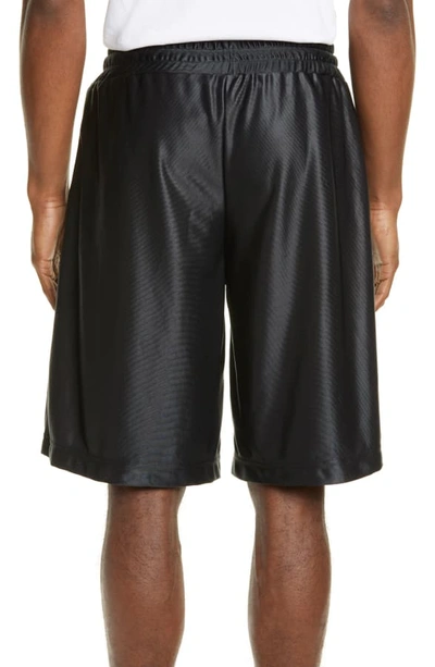 Shop Palm Angels Logo Mesh Shorts In Black White