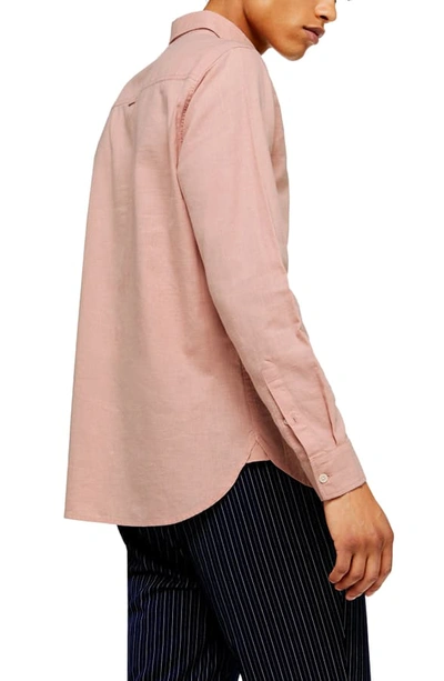 Shop Topman Classic Fit Solid Button-down Shirt In Pink