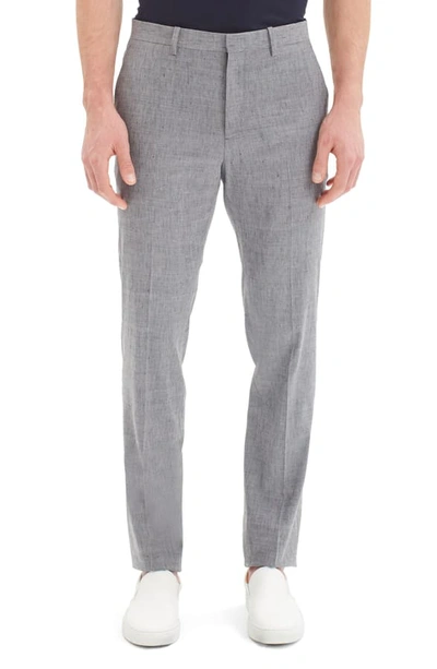 Shop Theory Mayer Slim Fit Neppy Linen Blend Pants In Reef