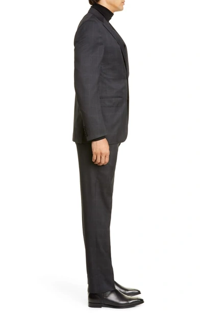 Shop Ermenegildo Zegna Milano Trim Fit Plaid Wool Suit In Charcoal