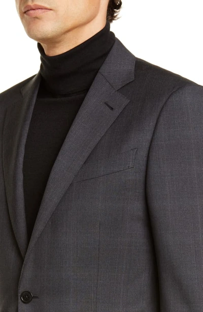Shop Ermenegildo Zegna Milano Trim Fit Plaid Wool Suit In Charcoal