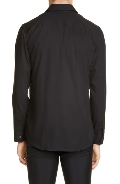 Shop Givenchy Branded Pocket Button-up Shirt In Black