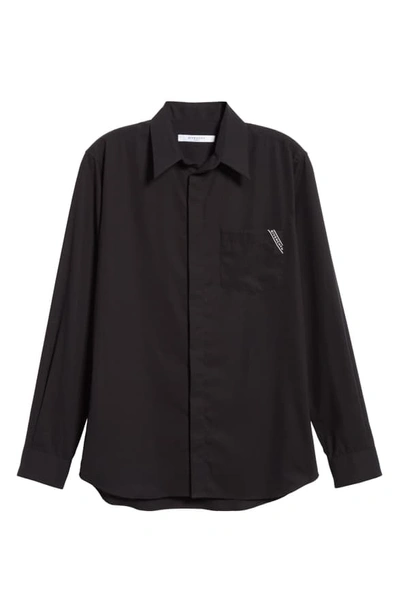 Shop Givenchy Branded Pocket Button-up Shirt In Black