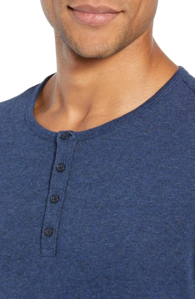 Shop Vince Long Sleeve Henley In H Blue