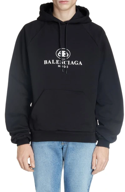 Shop Balenciaga Bb Mode Hooded Sweatshirt In Black