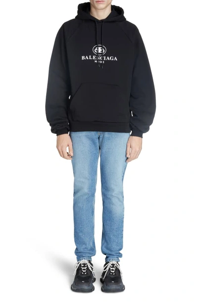 Shop Balenciaga Bb Mode Hooded Sweatshirt In Black