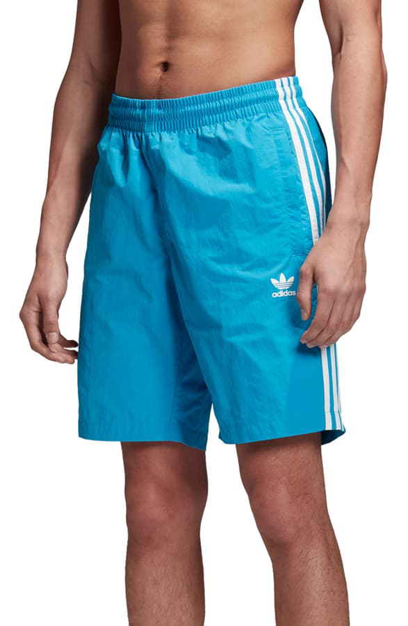 adidas 3 stripe swim trunks