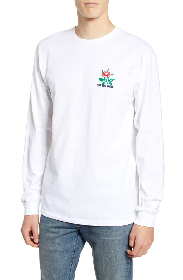 Vans Fluorescent Rose Long Sleeve T-shirt In White | ModeSens