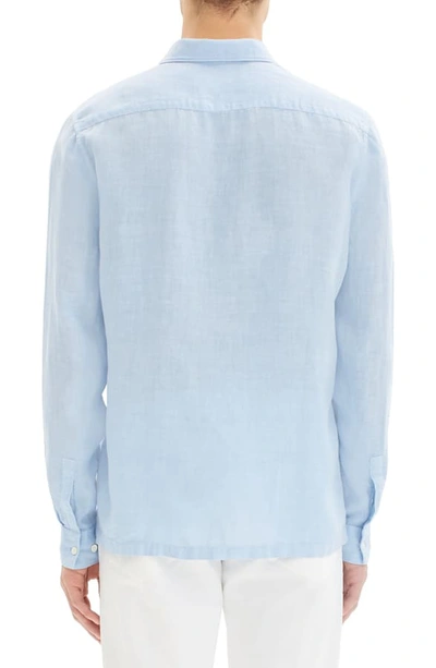Shop Theory Murray Regular Fit Linen Button-up Shirt In Skylight