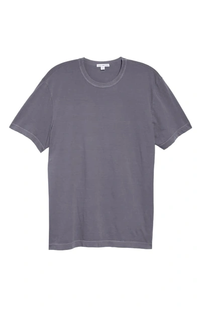 Shop James Perse Crewneck Jersey T-shirt In North Grey Pigment