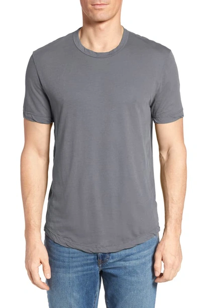 Shop James Perse Crewneck Jersey T-shirt In North Grey Pigment