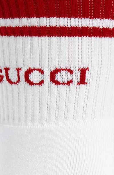 Shop Gucci Logo Socks In White/red