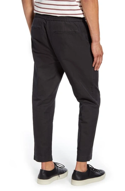 Shop Allsaints Luckett Straight Leg Cotton & Linen Pants In Washed Black