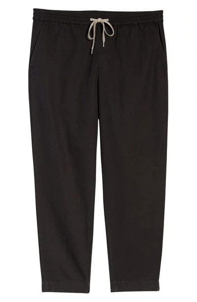 Shop Allsaints Luckett Straight Leg Cotton & Linen Pants In Washed Black