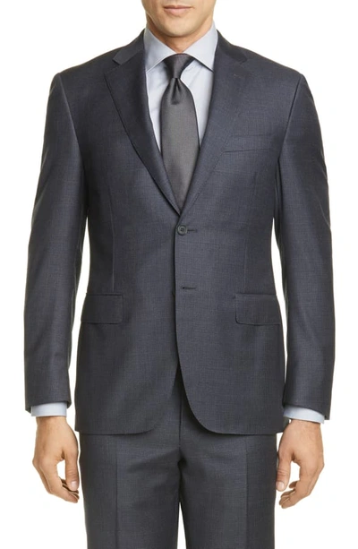 Shop Canali Sienna Soft Houndstooth Wool Suit In Grey