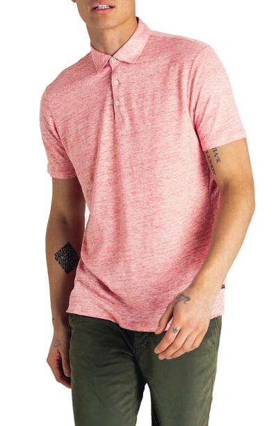 Shop Good Man Brand Slim Fit Short Sleeve Heathered Linen Polo In Hibiscus Heather