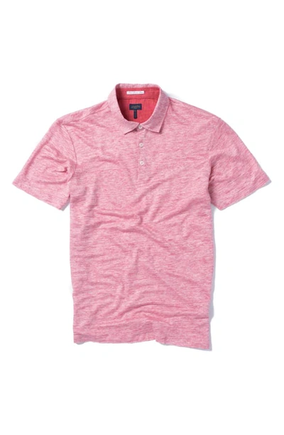 Shop Good Man Brand Slim Fit Short Sleeve Heathered Linen Polo In Hibiscus Heather