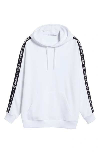 Shop Givenchy Regular Fit Logo Hooded Sweatshirt In White