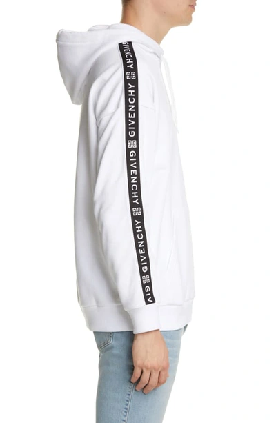 Shop Givenchy Regular Fit Logo Hooded Sweatshirt In White