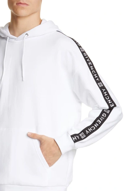 Shop Givenchy Regular Fit Logo Hooded Sweatshirt In White