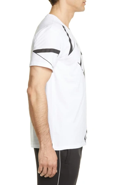 Shop Valentino Vltn Grid Print T-shirt In White/ Black