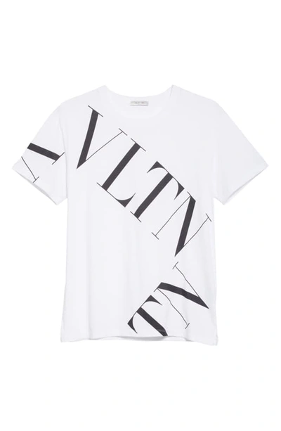 Shop Valentino Vltn Grid Print T-shirt In White/ Black