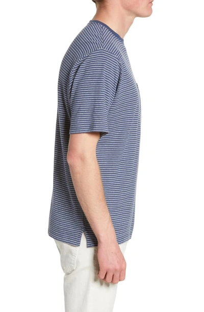 Shop Patagonia Trail Harbor Stripe Pocket T-shirt In Long Plains Big/ Dolomite Blue