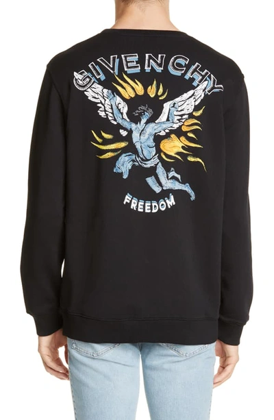 Shop Givenchy Icarus Graphic Crewneck Sweatshirt In Black
