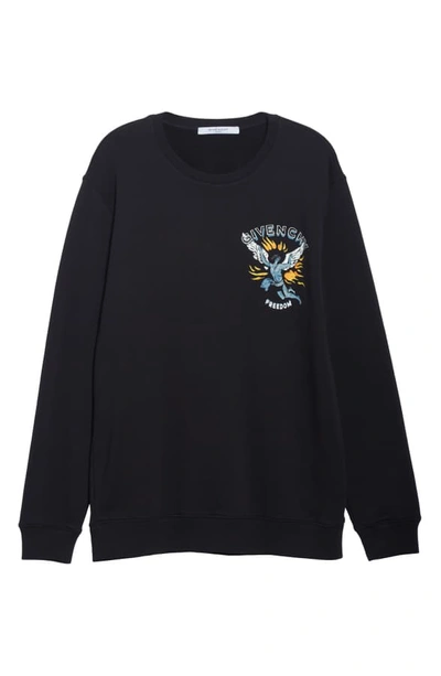 Shop Givenchy Icarus Graphic Crewneck Sweatshirt In Black