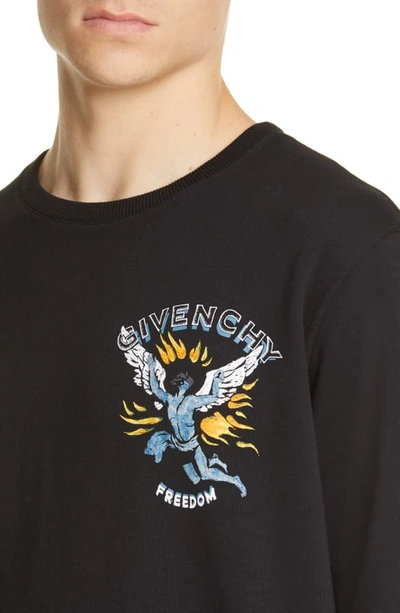 Shop Givenchy Icarus Graphic Crewneck Sweatshirt In Black