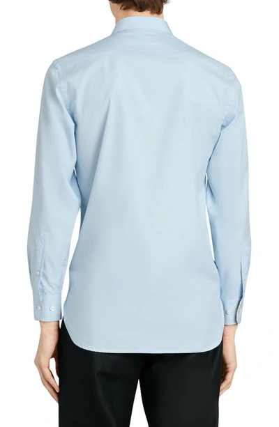 Shop Burberry William Slim Fit Stretch Poplin Sport Shirt In Pale Blue