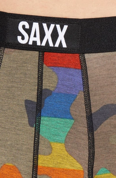 Shop Saxx 'vibe' Stretch Boxer Briefs In Rainbow Supersized Camo
