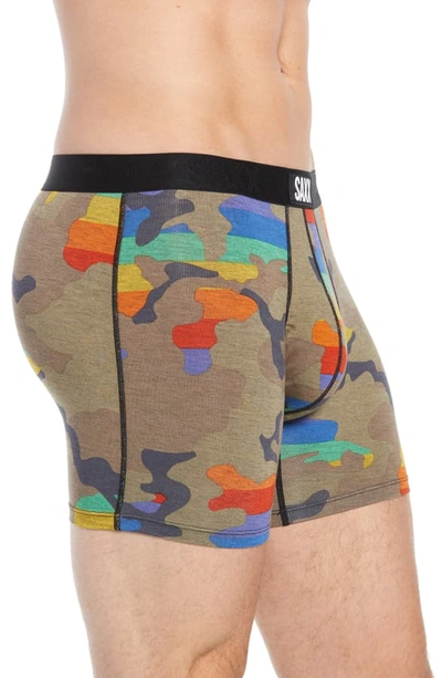 Shop Saxx 'vibe' Stretch Boxer Briefs In Rainbow Supersized Camo