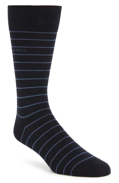 Shop Hugo Boss Brad Stripe Socks In Navy