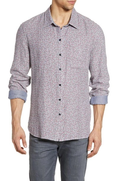 Shop John Varvatos Neil Slim Fit Ditsy Stripe Reversible Button-up Shirt In Antique Rose