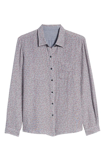 Shop John Varvatos Neil Slim Fit Ditsy Stripe Reversible Button-up Shirt In Antique Rose