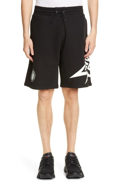 Shop Givenchy Glow In The Dark Athletic Shorts In Black