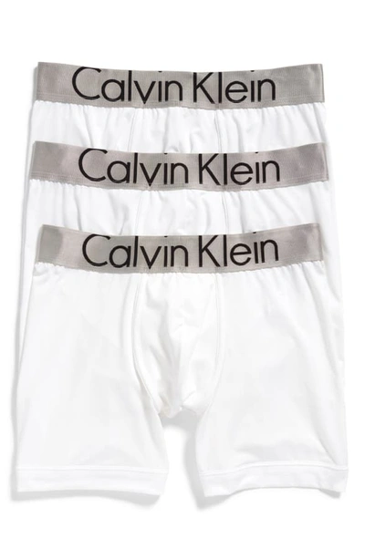 Shop Calvin Klein Steel Micro 3-pack Boxer Briefs In White