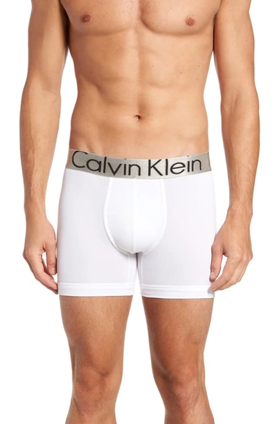 Shop Calvin Klein Steel Micro 3-pack Boxer Briefs In White