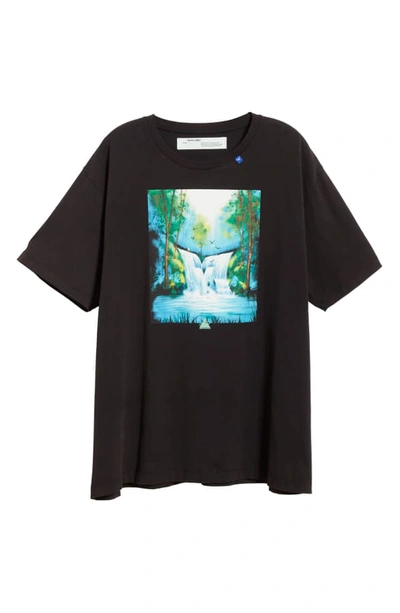 Shop Off-white Waterfall Graphic Oversize T-shirt In Black Multi