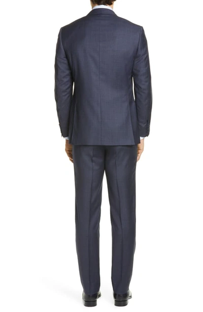 Shop Canali Sienna Soft Plaid Wool Suit In Blue