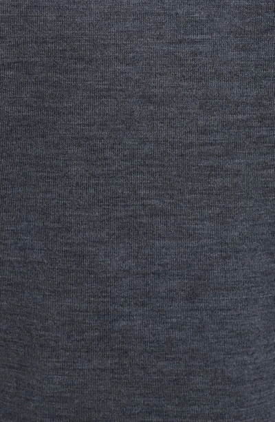 Shop Balenciaga Logo Crewneck Wool Sweater In Heather Grey/ Black